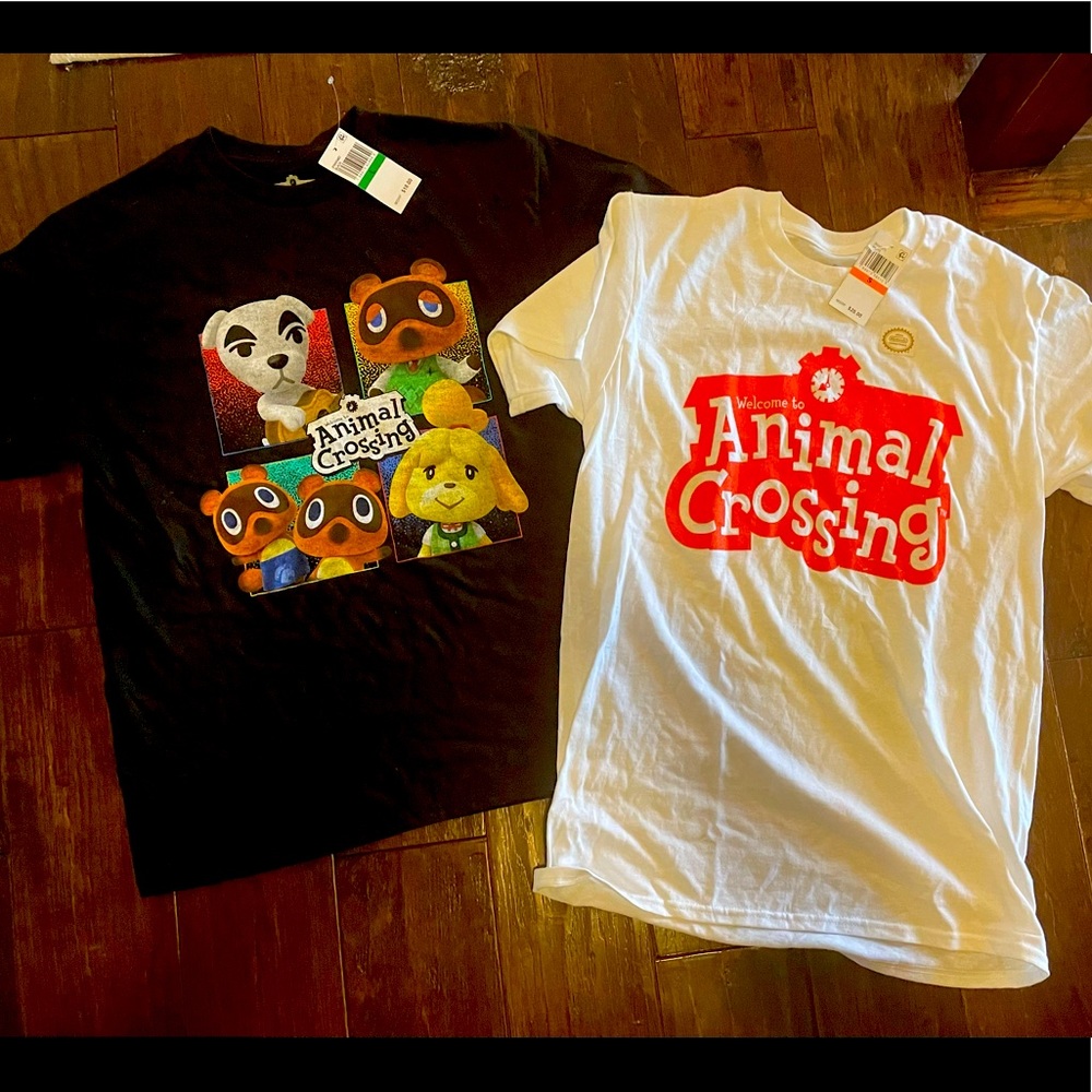 New with Tags Lot of 2 Animal Crossing T-Shirts Adult Small